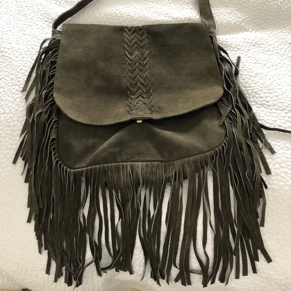 Never used bohemian, fringed leather purse